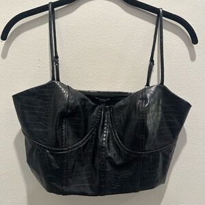 Express leather crop top